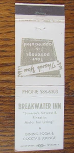 JUNEAU, ALASKA MATCHBOOK COVER: BREAKWATER INN EMPTY 1970s MATCHCOVER -A - Picture 1 of 1