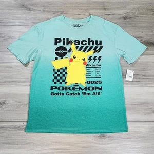 Pokemon T-Shirt Boy's XL Green short Sleeve Graphic New - Picture 1 of 9