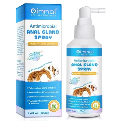 OIMMAL Dog Anal Gland Spray Treatment 120ml Fast Relief for Scooting & Itching UK