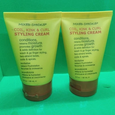 Lot x2 Mixed Chicks Coil Kink & Curl Styling Cream 2 oz Moisturizing Travel Size - Image 1 of 4