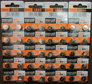 40 Fresh Genuine Maxell LR44 (A76) 357 1.5V Alkaline Coin Cell Button Battery - Picture 1 of 4