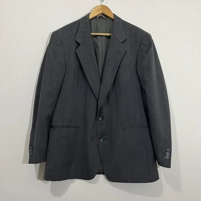 Henry Grethel Para Hombres Talla 44L 100% Lana Blazer Traje Chaqueta Abrigo Deportivo Gris Rayas Foto 1 de 4