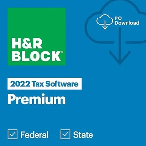 Nowe 2022 H&R Block Tax Software Premium Edition na PC/MAC - Zdjęcie 1 z 3