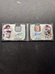 Folleto de reliquias automáticas dobles Topps Tier One 2016 #DATOR-LK Lindor Kluber/10 - Imagen 1 de 6