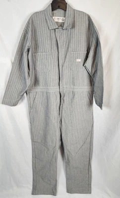 Red Kap Button Front Cotton Coverall Size 50-RG Gray Mechanic Farmer Pocket CC14 - Image 1 of 4