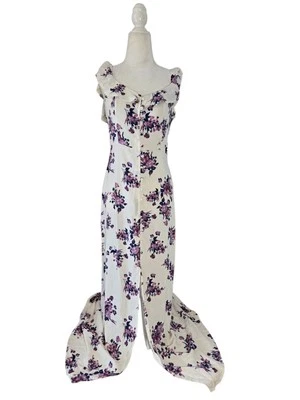 Maxi Vestido Xhilaration Talla Pequeña Blanco y Púrpura Foto 1 de 4