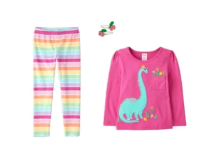 NWT Gymboree Toddler Girl  4T  6   Tee TCP Leggings Hair Clips NEW - Picture 1 of 6