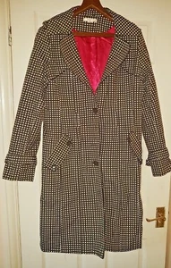 VERTIGO Paris Ladies Brown White Spots Tailored Lined Coat Size XL - Picture 1 of 10