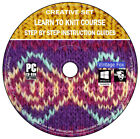 Learn to Knit Crochet Cross Stitch Course Step By Step Instruction Guides on DVD