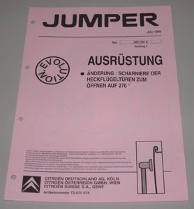 Werkstatthandbuch Citroen Jumper Ausrüstung Änderung Scharniere Heckflügeltüren! - Imagen 1 de 1