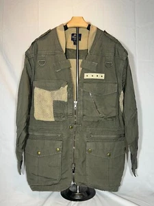 Willis & Geiger Men's Sz M Bush Poplin Shirt Jacket Large Green Vented Photo Saf - Picture 1 of 3