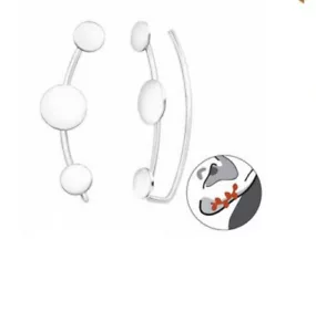 Silver circle sterling silver ear climbers - Picture 1 of 1
