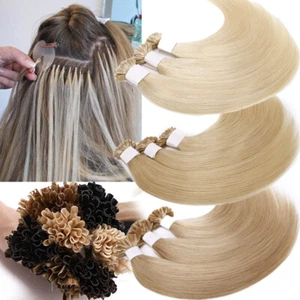 Thick Nail U Tip Russian Remy Human Hair Extension Keratin Hot Fusion Utip 150G - Picture 1 of 27