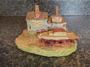 Vintage 1987 Enesco Deep Sea Fishing w/ Boat Ceramic Figurine Good Condtiion - Picture 1 of 5