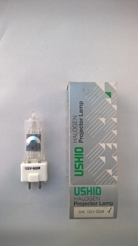 Lámpara halógena o bombilla de repuesto EHA USHIO 500W 120V para escenario y estudio Foto 1 de 1