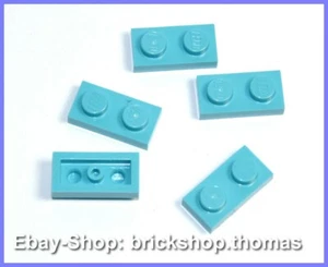 Lego 5 x Platte (1 x 2) Platten - 3023 blau - Medium Azure Plate - NEU / NEW - Bild 1 von 1
