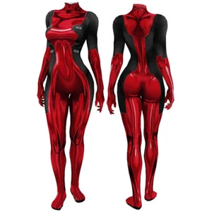 Deadpool 3 Women Cosplay Jumpsuit Superhero Red Bodysuit Costume Halloween Suit - Picture 1 of 7