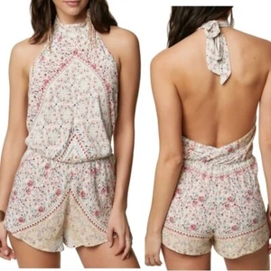 NWT O'Neill Brisa Halter Floral Romper Size M Lightweight Backless - Picture 1 of 11