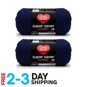 Soft Navy Jumbo Yarn - 2 Pack, 744 Yards of 100% Acrylic for Crafting - Picture 1 of 7