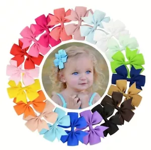 NEW Girls 3-Inch Pinwheel Hair Bow Clip - Picture 1 of 46