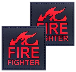 2x Vigili del Fuoco Patch PVC Patch 3D Distintivo Tattico Gancio Loop #60 - Foto 1 di 1