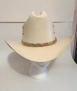 VTG Gregory White Horse Hat Western Straw Cowboy Hat 100X Men 6 5/8 US 53 MEXICO - Bild 1 von 7