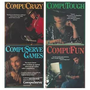 Stampa CompuServe Annuncio 1986 Vintage anni 80 Retro Tech Online Internet - Foto 1 di 1