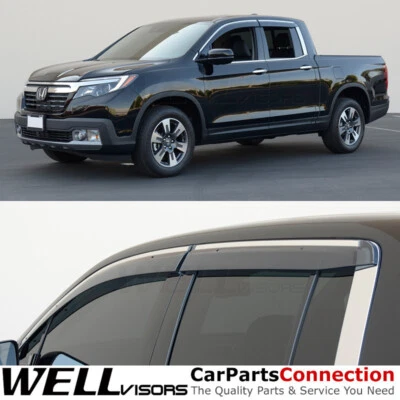 WellVisors Side Window Visors Ridgeline For 17-24 Door Deflectors Deflectors - Image 1 of 4