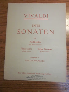 VIVALDI ZWEI SONATEN FOR PIANO OBOE RECORDER & VIOLIN Sheet Music WILLY MULLLER - Bild 1 von 3