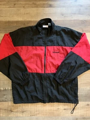 Cortavientos Reebok Vintage Rojo y Negro TALLA MEDIANA Foto 1 de 4