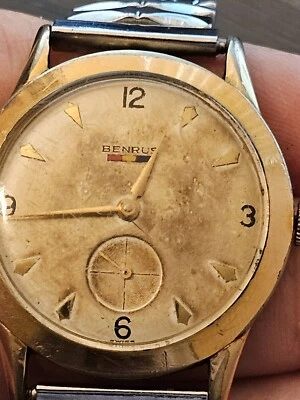 Reloj/funciona raro Benrus Modelo DN 21 Para hombres Hecho en Suiza Oro 10K - ¡¡Mira!!! Foto 1 de 4