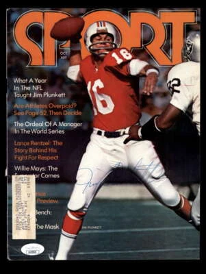 Jim Plunkett JSA Autographed Vintage Signed Sport Magazine Cover Patriots - Image 1 of 2