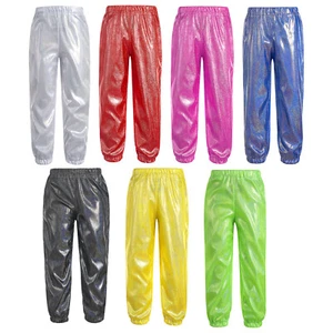 Kids Girls Trousers Athletisch Dance Pants Glittery Bottoms Workout Kostüme - Picture 1 of 55