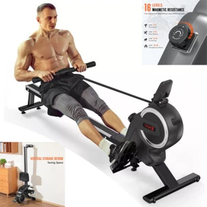 Magnetic Rowing Machine Rower w/ LCD Monitor Home Gym Fitness Cardio Workout UK - Picture 1 of 10