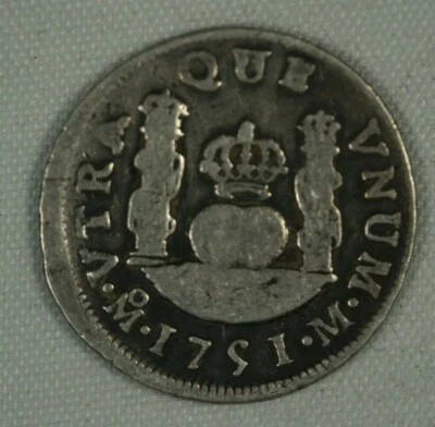 1751 Spanish 1 Reales, Mexico Mint. Pillar Type. Nice Circ.  - Image 1 of 3