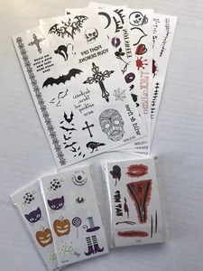 54 Blatt verschiedene gruselige temporäre Halloween Tattoos Kinder leuchten im Dunkeln - Bild 1 von 4