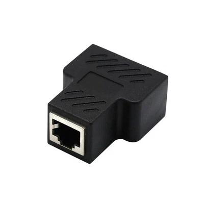 RJ45 Splitter Adapter 1 To 2 Ways Dual Female Port CAT5/6 LAN Ethernet Cable C - Image 1 of 4