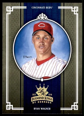 Tarjeta negra enmarcada Ryan Wagner 2005 Donruss Diamond Kings # 73 24/25 Foto 1 de 4