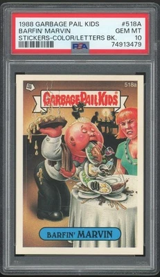Topps Garbage Pail Kids 13th Series #518a Barfin' Marvin PSA 10 GEM MINT Os13 - Image 1 of 2