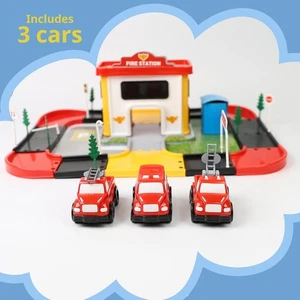 Feuerwache Spielsets Fahrer Auto Feuerwehr Spielzeugauto, Fahrzeug für Kinder - Bild 1 von 6