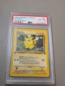 1999 POKEMON 1ST EDITION JUNGLE PIKACHU PSA 8 NM-MT 60/64 - Picture 1 of 2