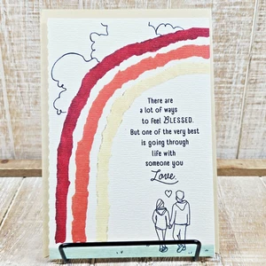 Hallmark Birthday Greeting Card 5x7 Husband Couple Love Rainbow Textured Red - Picture 1 of 9