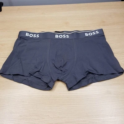 HUGO BOSS Boxer Briefs Mens Medium Gray Cotton Blend Trunk - Image 1 of 3