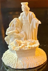 Nativity Scene Joseph, Mary, Baby Jesus Small Unpainted Raw Craft Resin 2 1/2" T - Picture 1 of 9