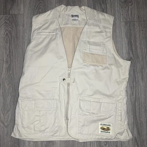 Walt Disney World Kilimanjaro Safaris Vest Mens Large Beige Utility Adventure - Foto 1 di 8