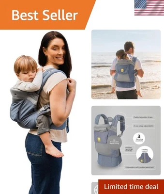 Cómodo portabebés 3 en 1 para niños pequeños con malla y soporte lumbar para padres activos Foto 1 de 4