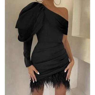 Club L London UK 8 Black Mini Cocktail Dress - Image 1 of 4