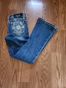 Grace in LA Girls' Size 7 Dark Wash Mid Rise Bootcut Jeans Western Cowboy - Picture 1 of 9