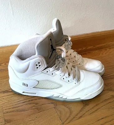 Jordan 5 Retro White Wolf Grey Youth 7 - Image 1 of 4