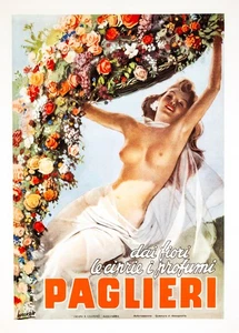 Gino Boccasile “Paglieri” Vintage 1950s Italian Perfume Poster – 13x19 in, Linen - Picture 1 of 3